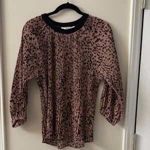 Elegant Women's Black and Brown Blouse